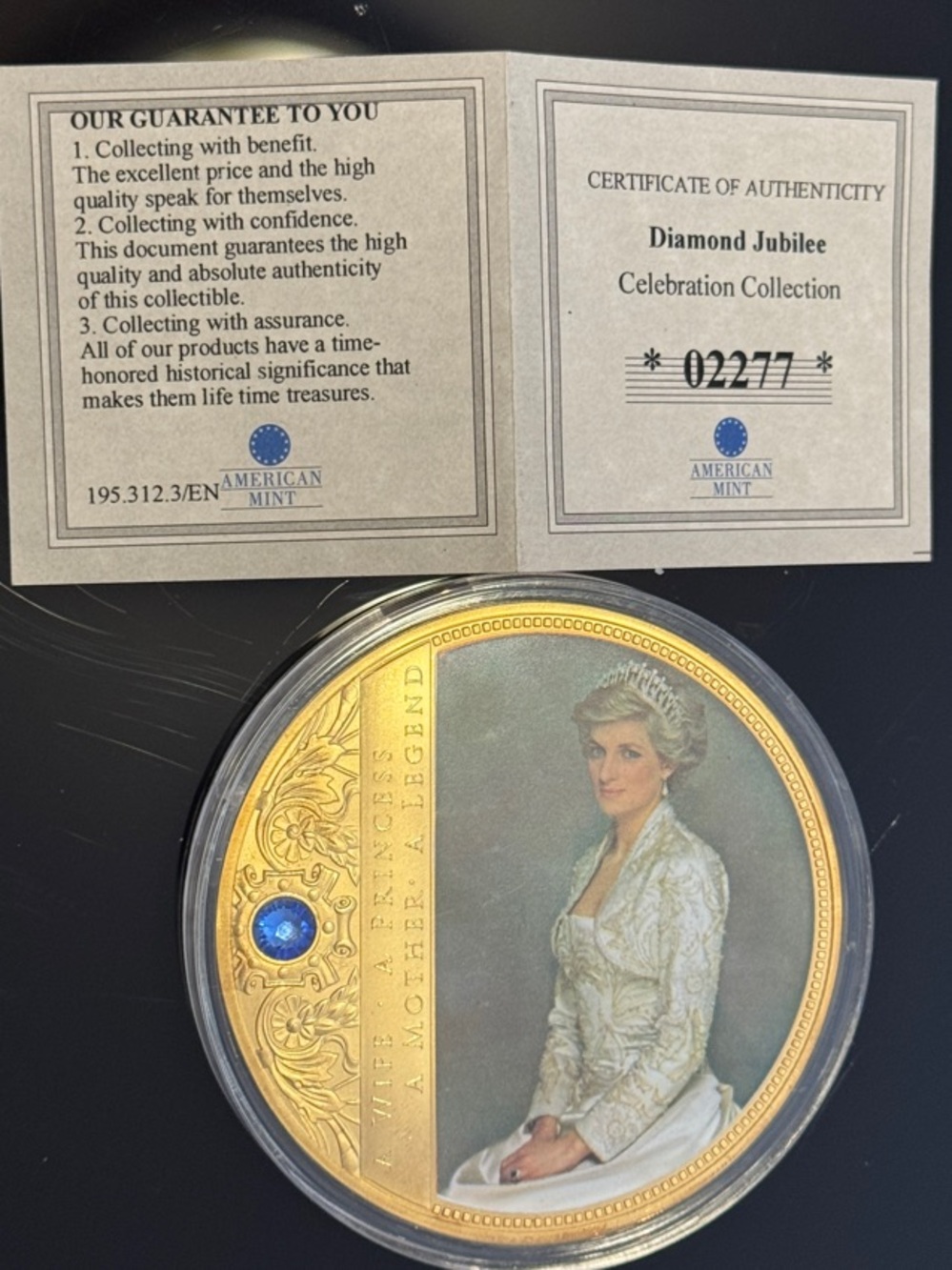 Diamond Jubilee Celebration Collection Commemorative Coin - Gold & Blue Accents